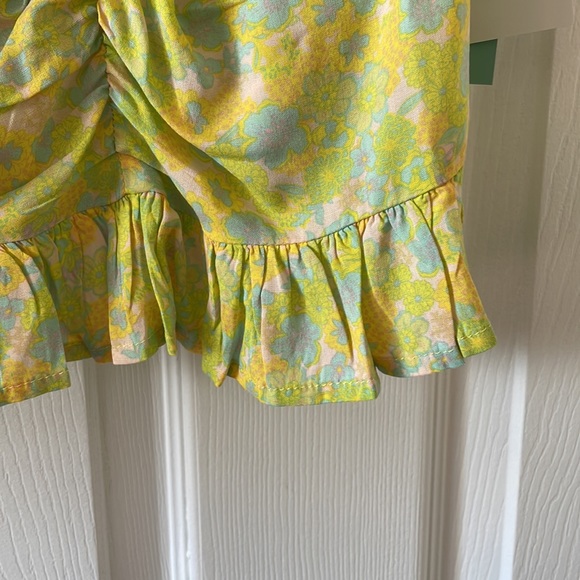 Abound floral mod hippie 1970s 1960s retro tank ruffled - Picture 2 of 7